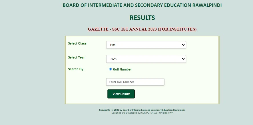 BISE Rawalpindi Class 11 Results 2023 (Check Inter First Year Results)
