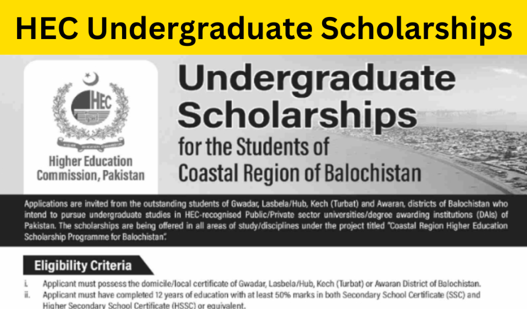 HEC Undergraduate Scholarship for Coastal Regions of Baluchistan
