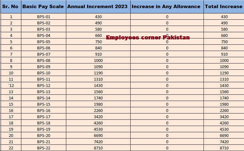 Government Announces Comprehensive Details of Annual Salary Increment for Employees