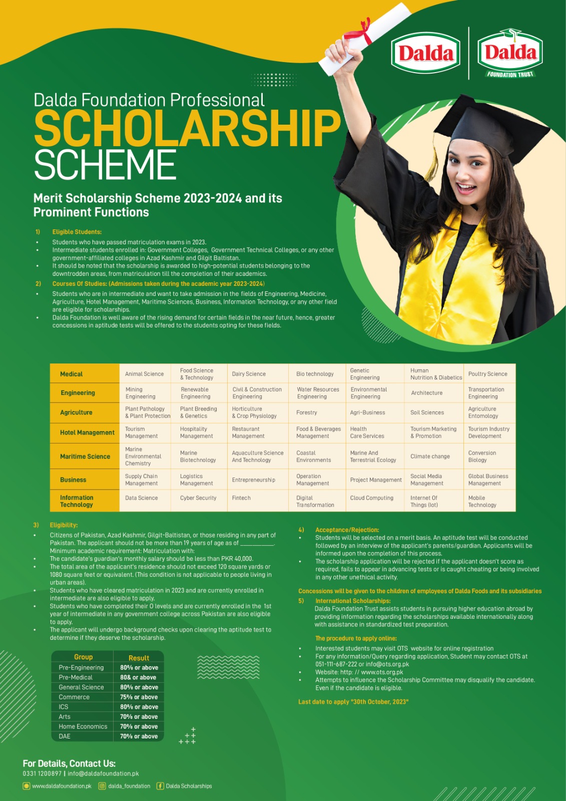 Dalda Foundation Professional Scholarship Scheme 2023-24/ Apply Online