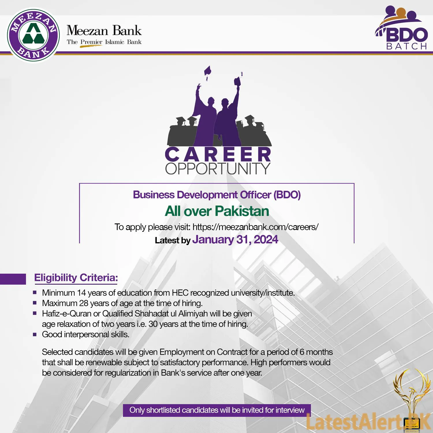 Meezan Bank Business Development Officer Jobs