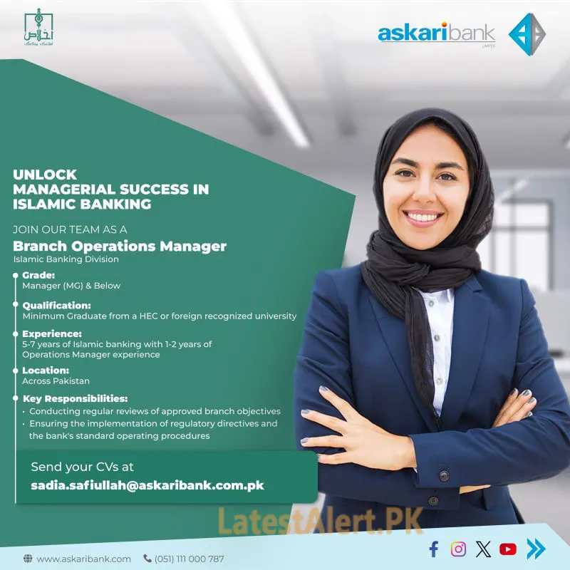 Askari Bank Branch Operations Manager Jobs 2024