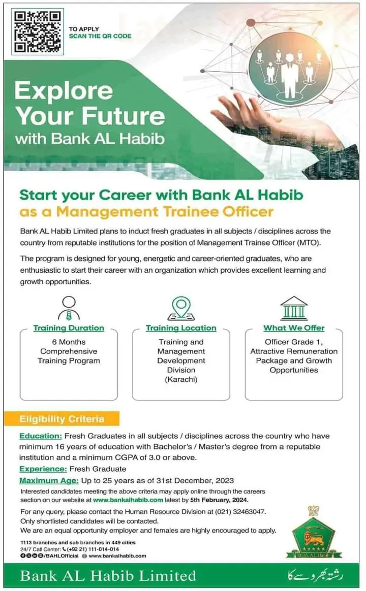 Bank AL Habib Management Trainee Officer Program