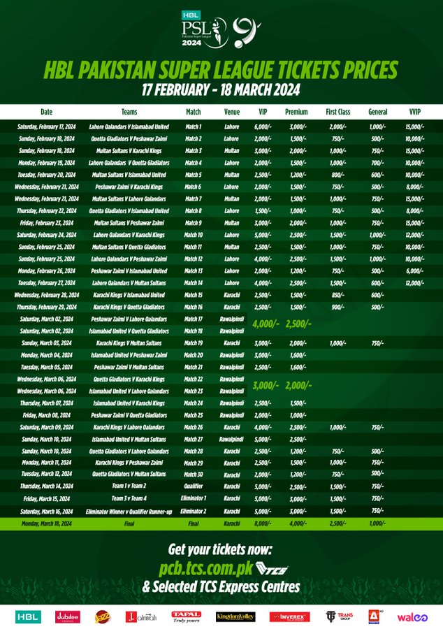 How to buy tickets for PSL 9